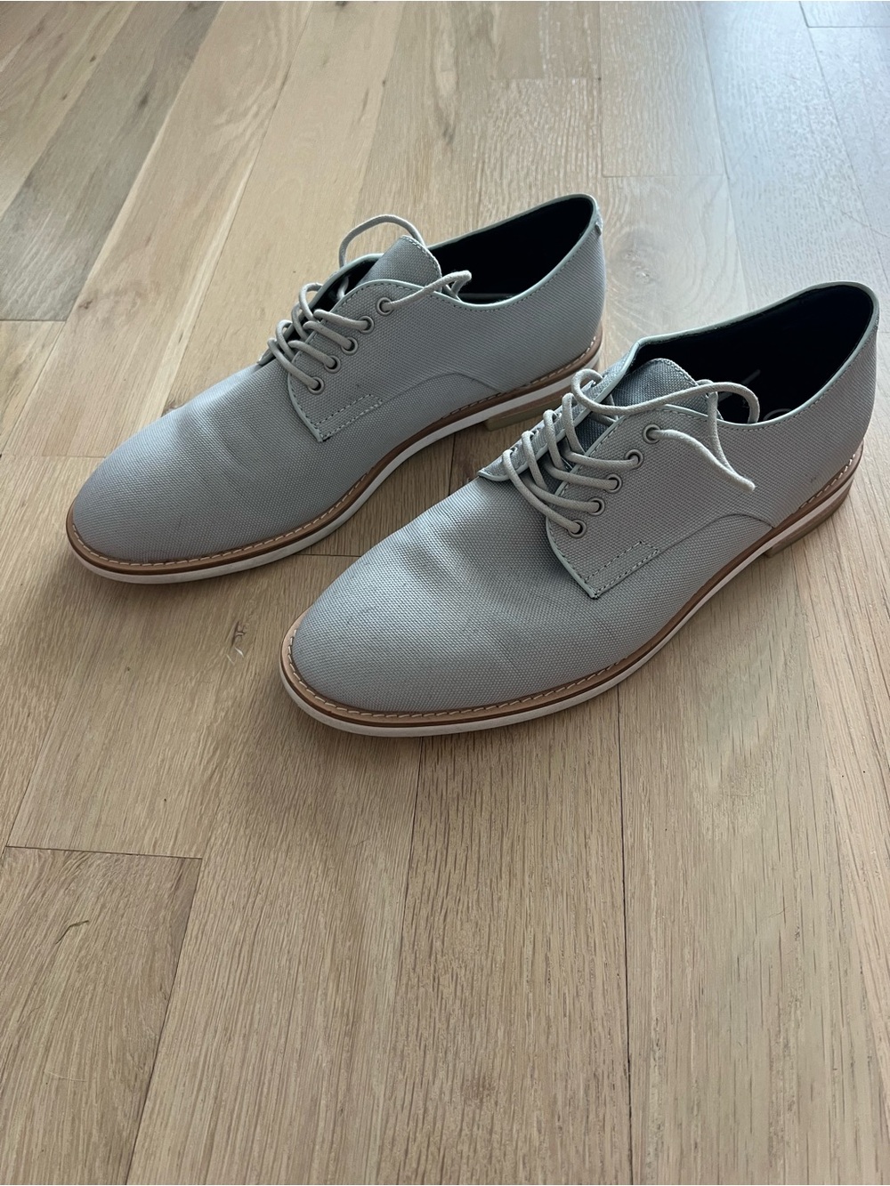 Calvin Klein Light Gray Men's Canvas Derby Shoes
